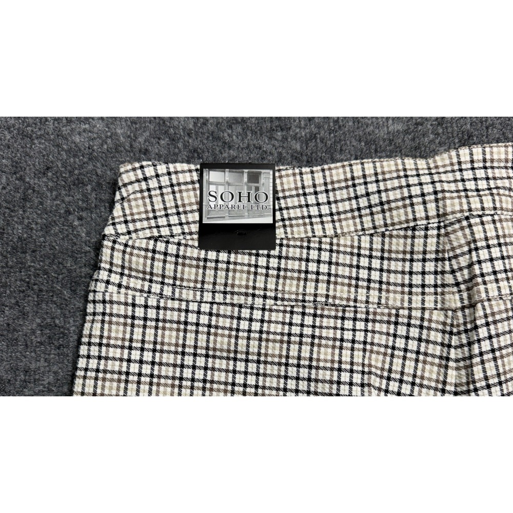 Soho Apparel Ltd Womens Plaid Pants Large NWT Career Dress Slacks Stretch Ankle - Picture 3 of 5